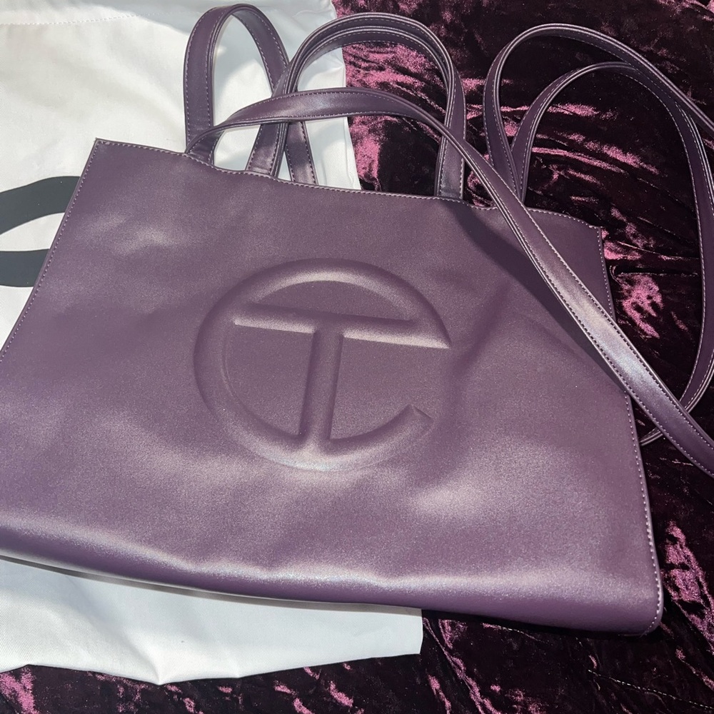 Medium Eggplant Telfar shopping bag